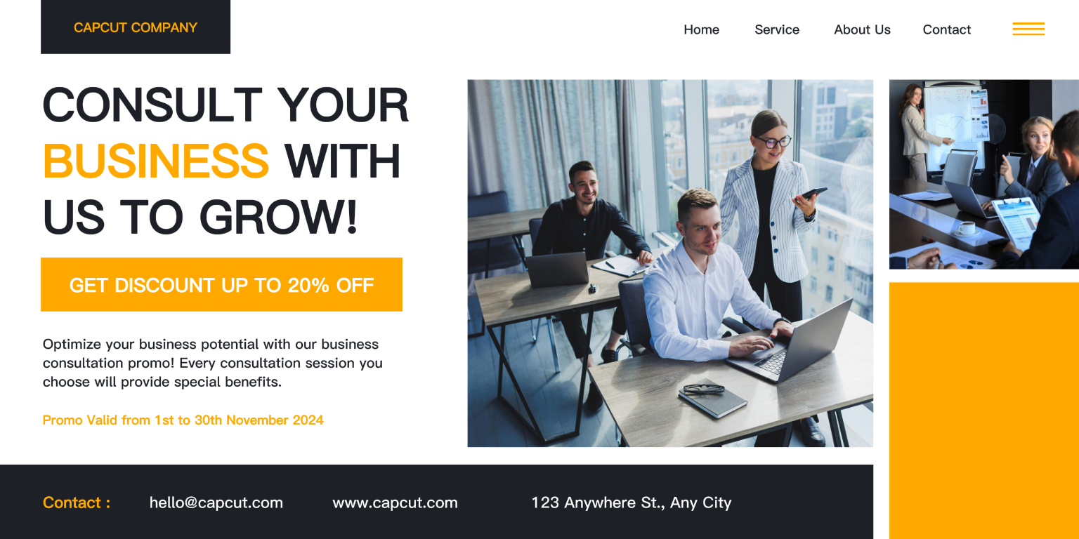 Bisnis LinkedIn Perusahaan Spanduk Oranye Modern