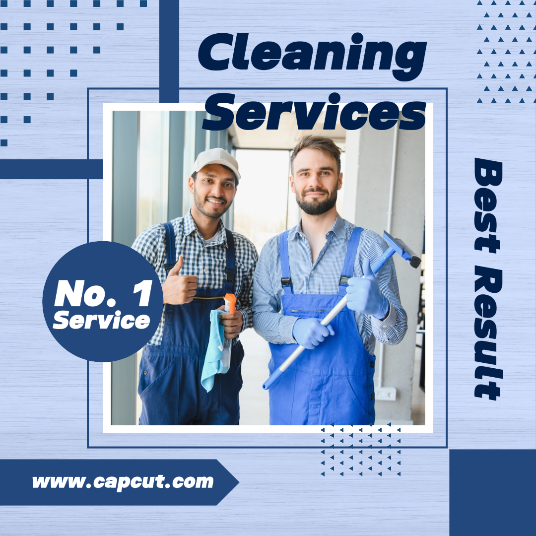 Servicio De Limpieza Instagram Post Blue Tone