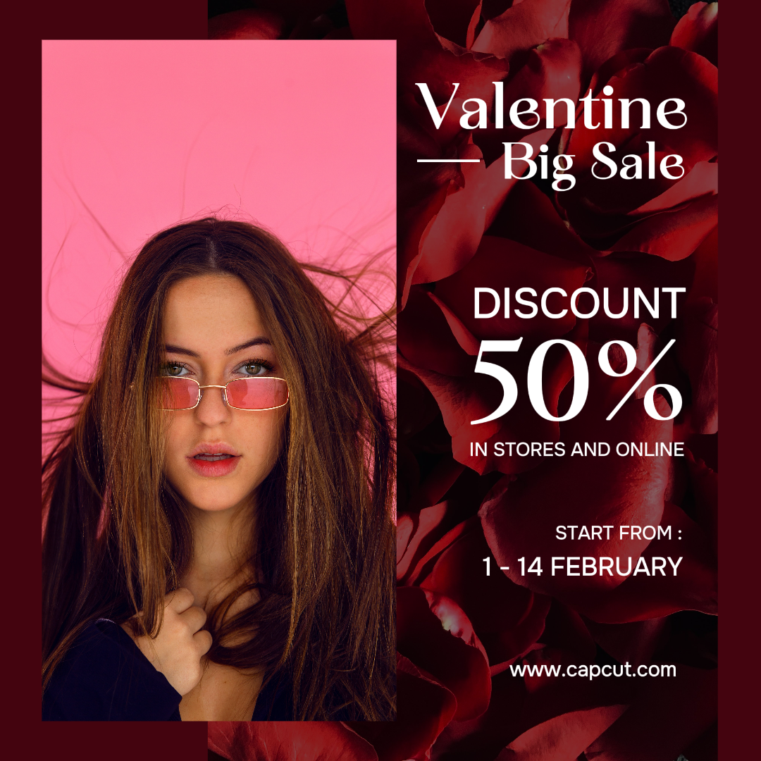 Valentine's Day Sale Instagram Post Red