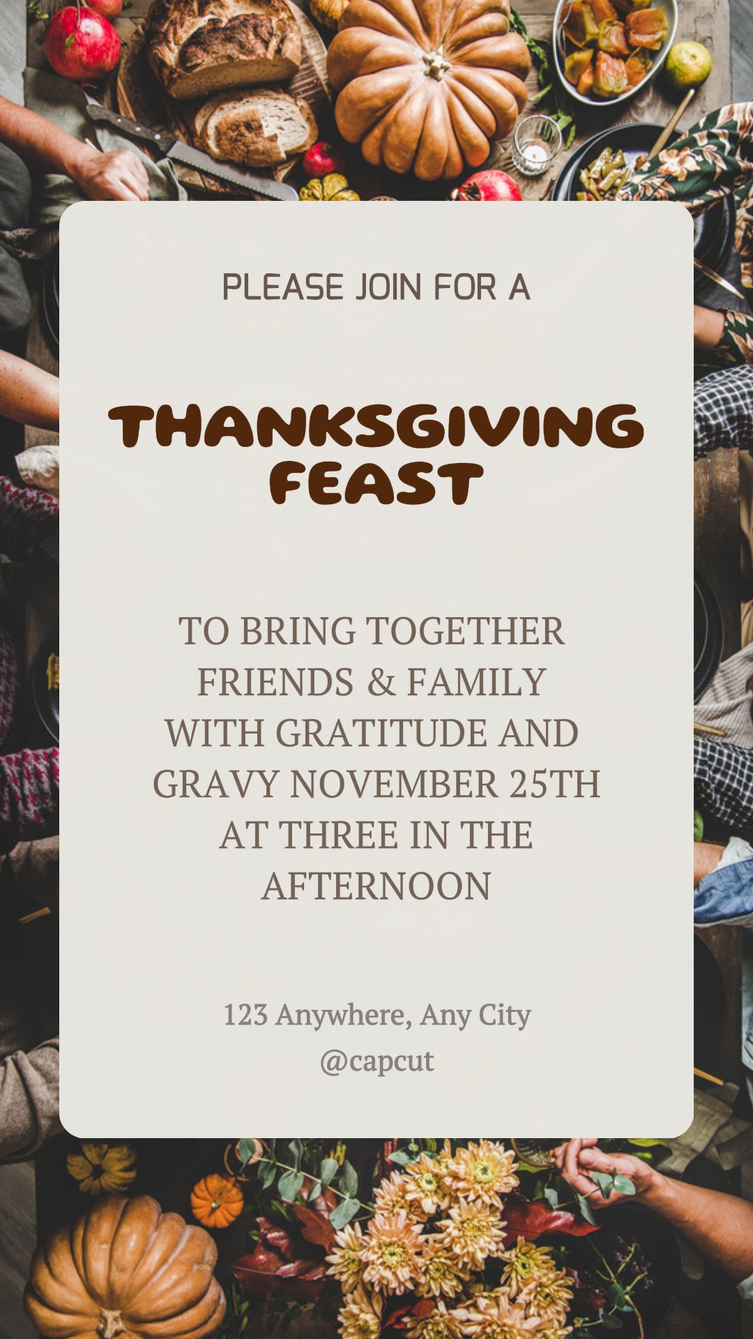 Thanksgiving Feast Invitation Instagram Story