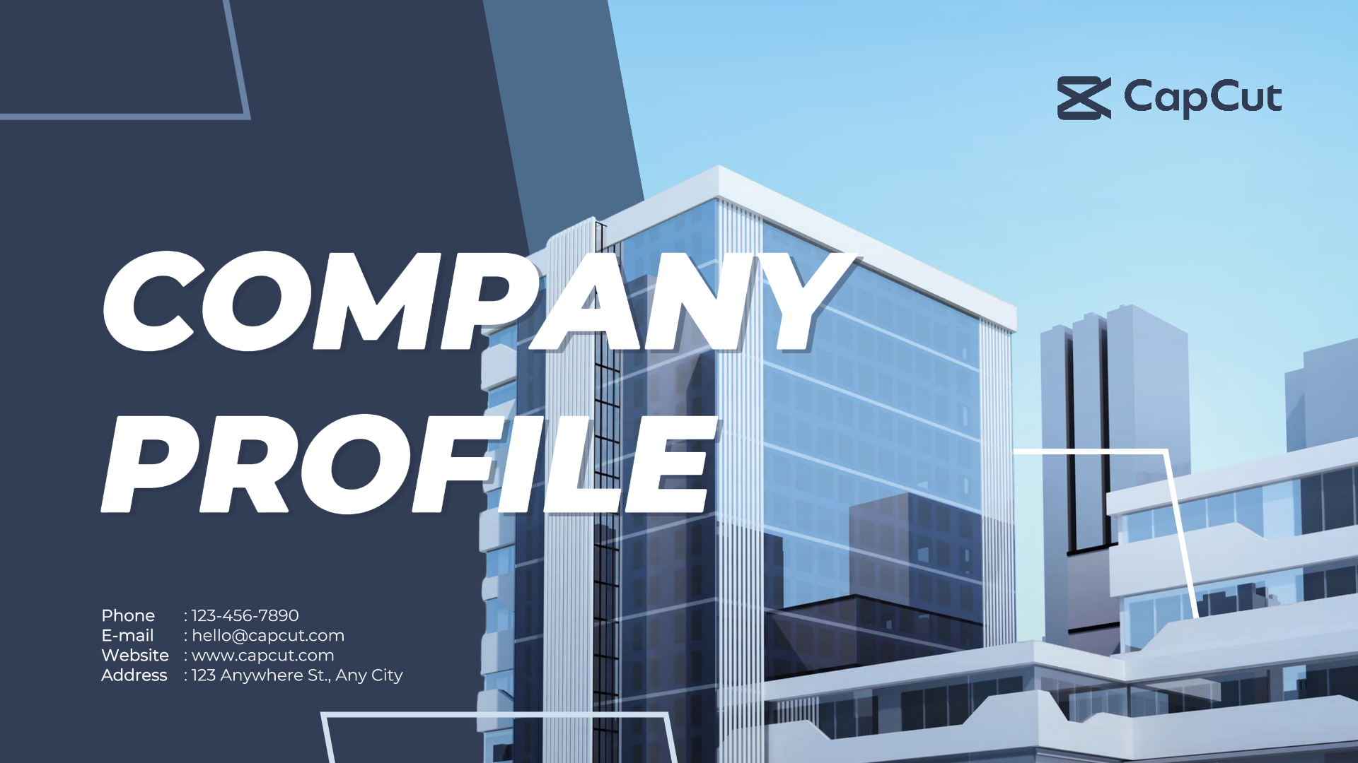 Perfil de empresa comercial Azul Gris