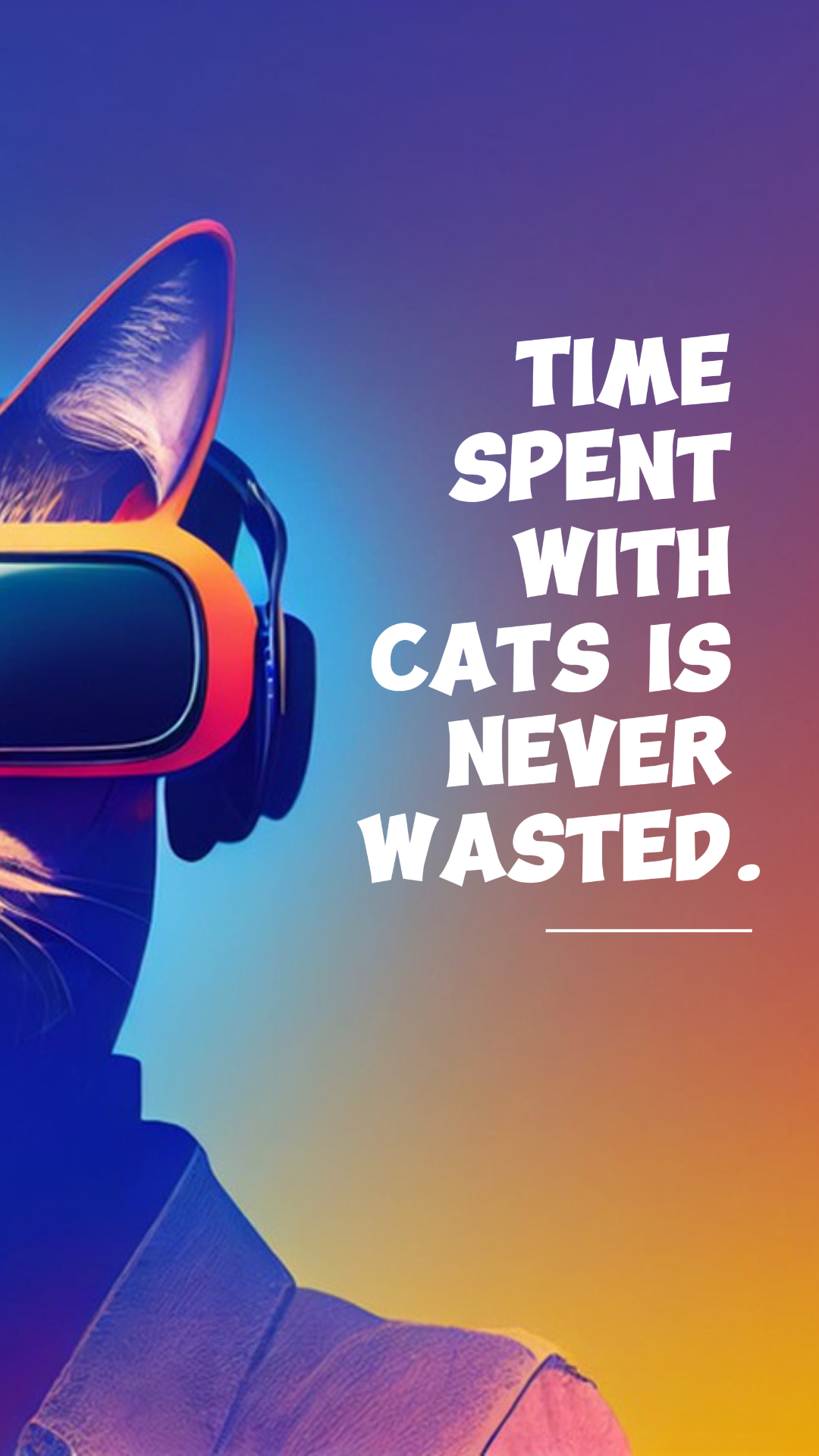 Papier peint affiche créative chat néon