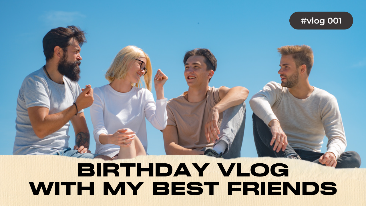 Aniversário do Vlog em Miniatura do Youtube Com Meus Melhores Amigos Minimalista