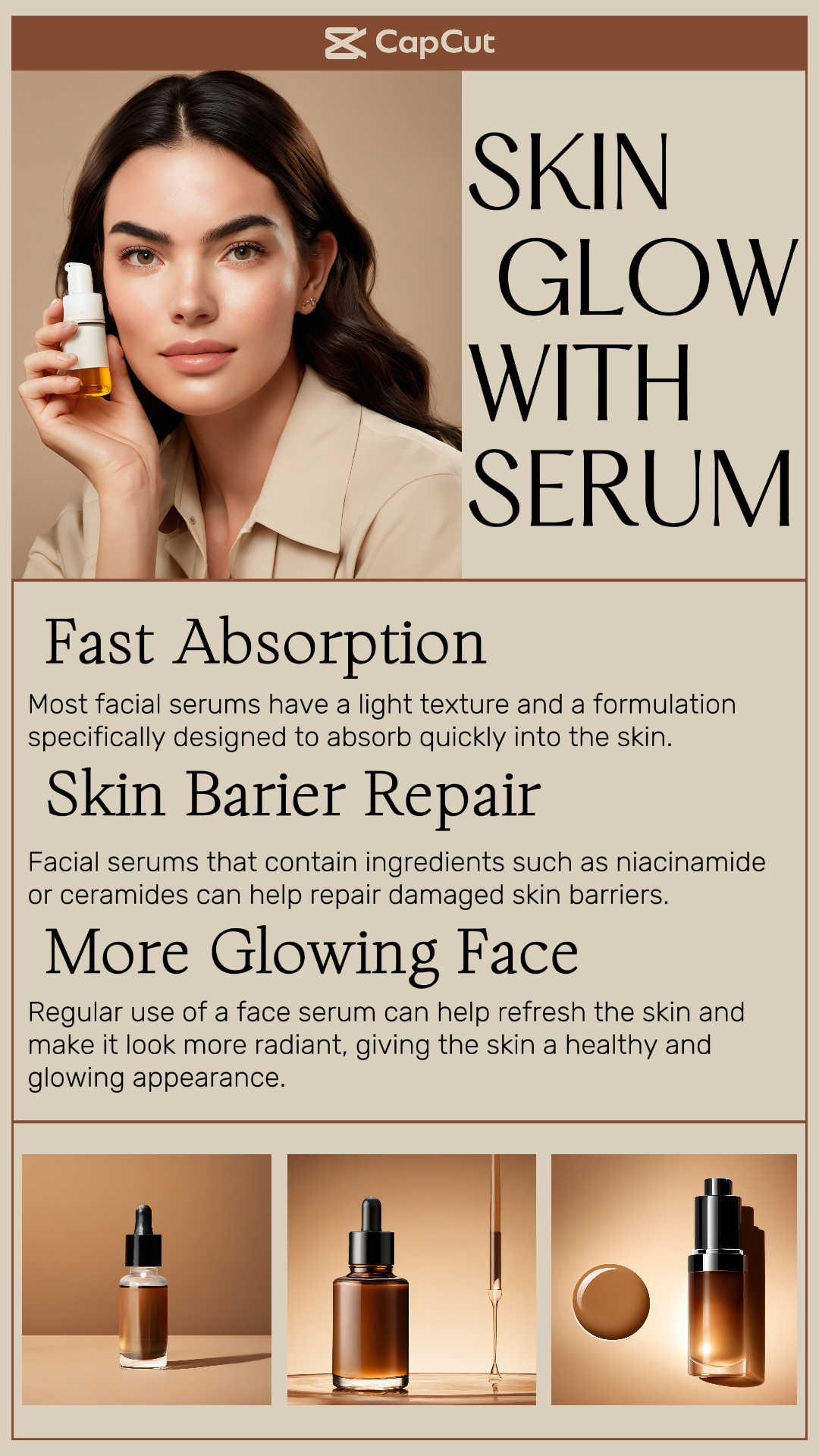 Soins de beauté Éclat de la peau avec sérum Histoire Instagram