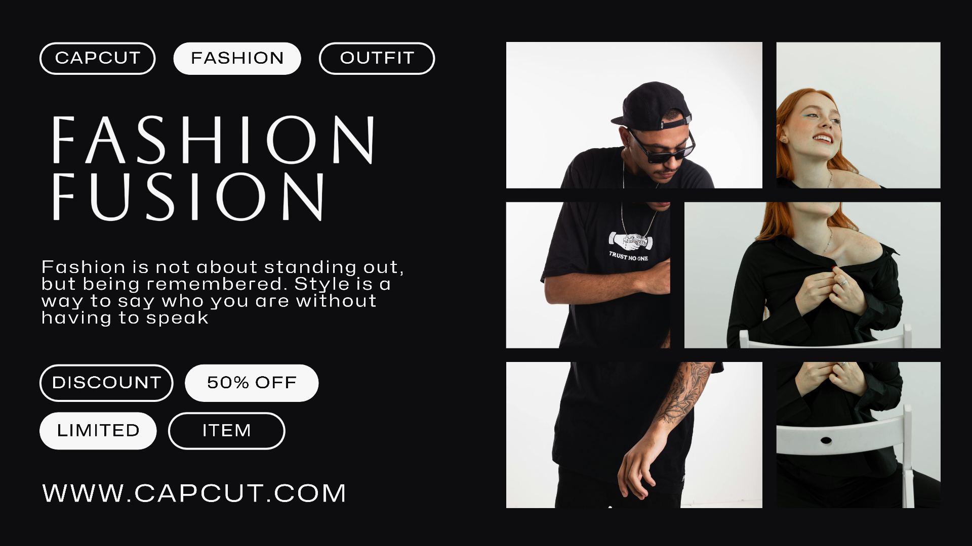 Pakaian Fashion Hitam - Posting Penjualan (Lanskap)