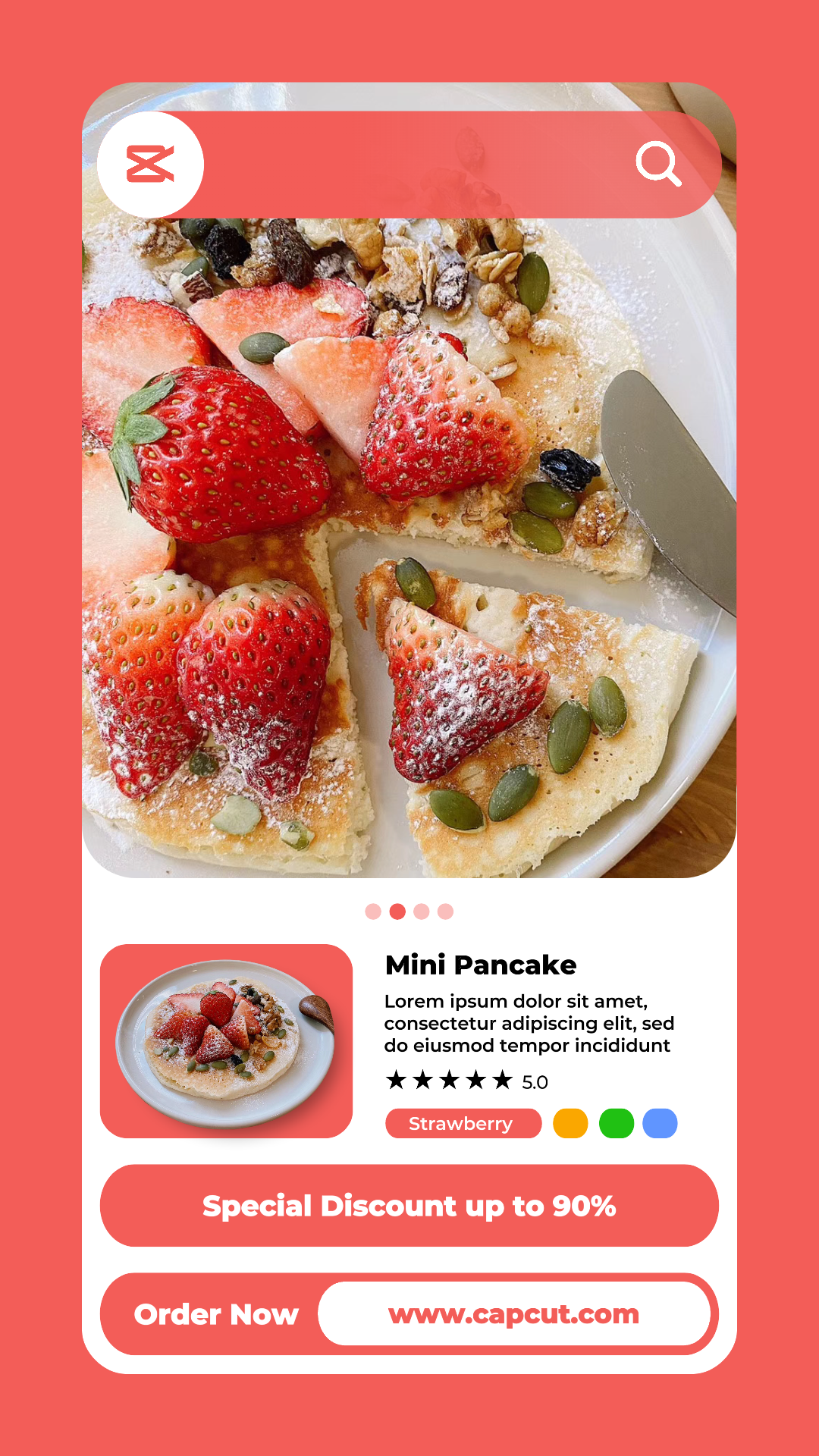 Promoción de comida para mini panqueques