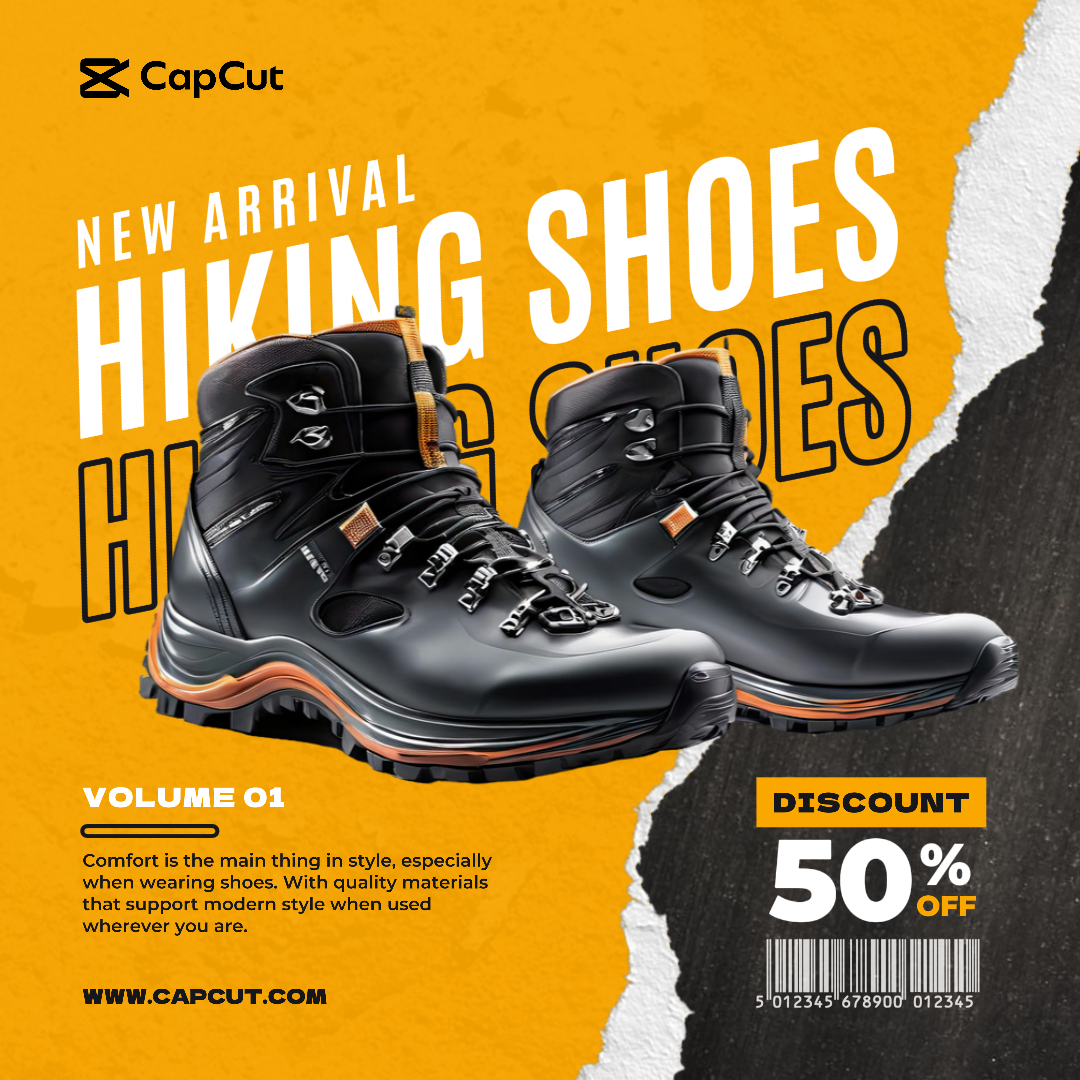 E-commerce Product Callout Fashion Industry Hiking Shoes