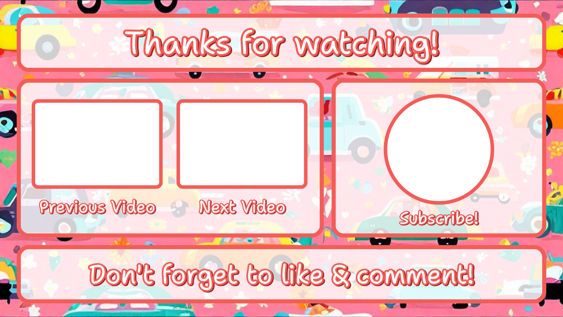 Não Marketing Youtube Endscreen Kids Rosa