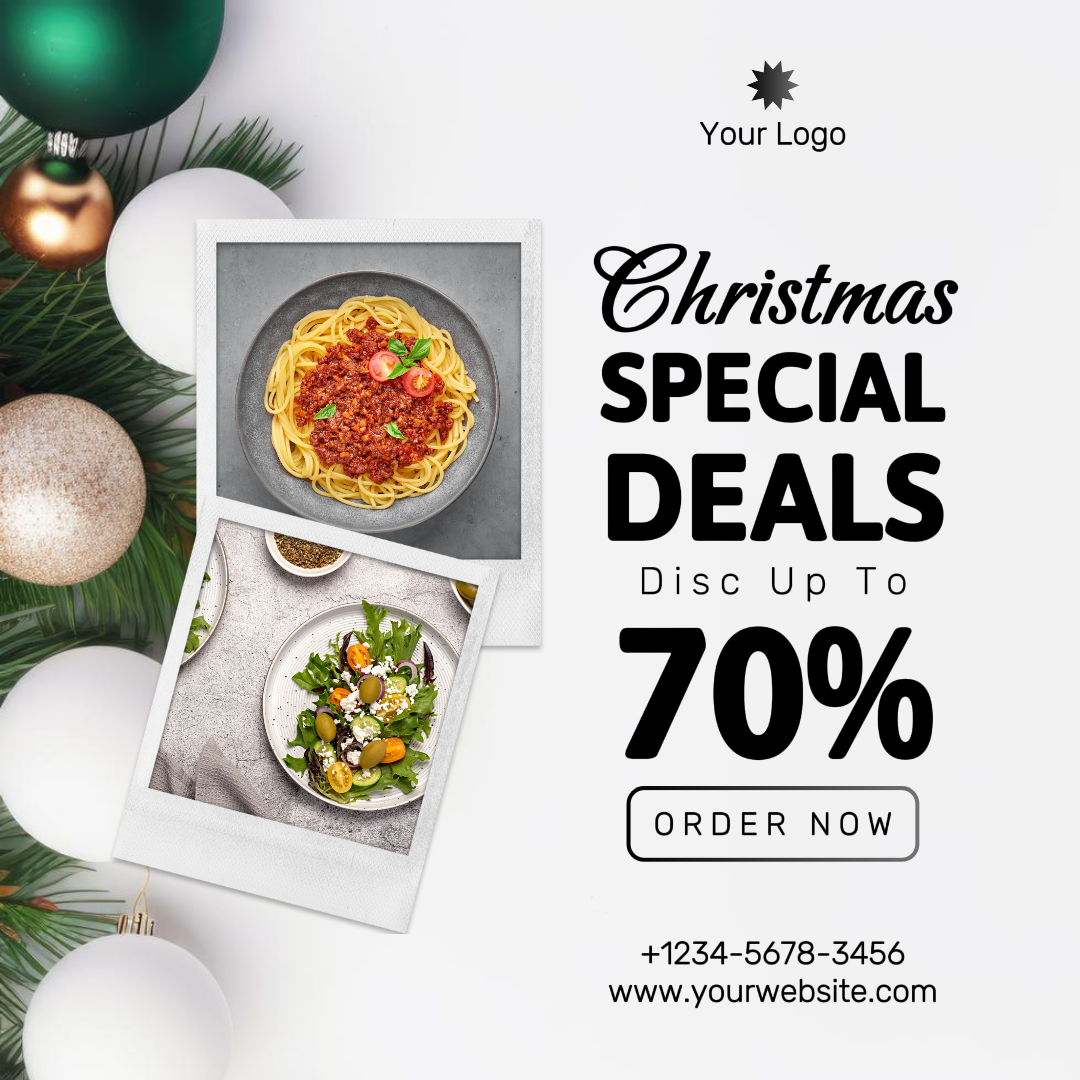 Oferta especial Venta navideña Industria alimentaria