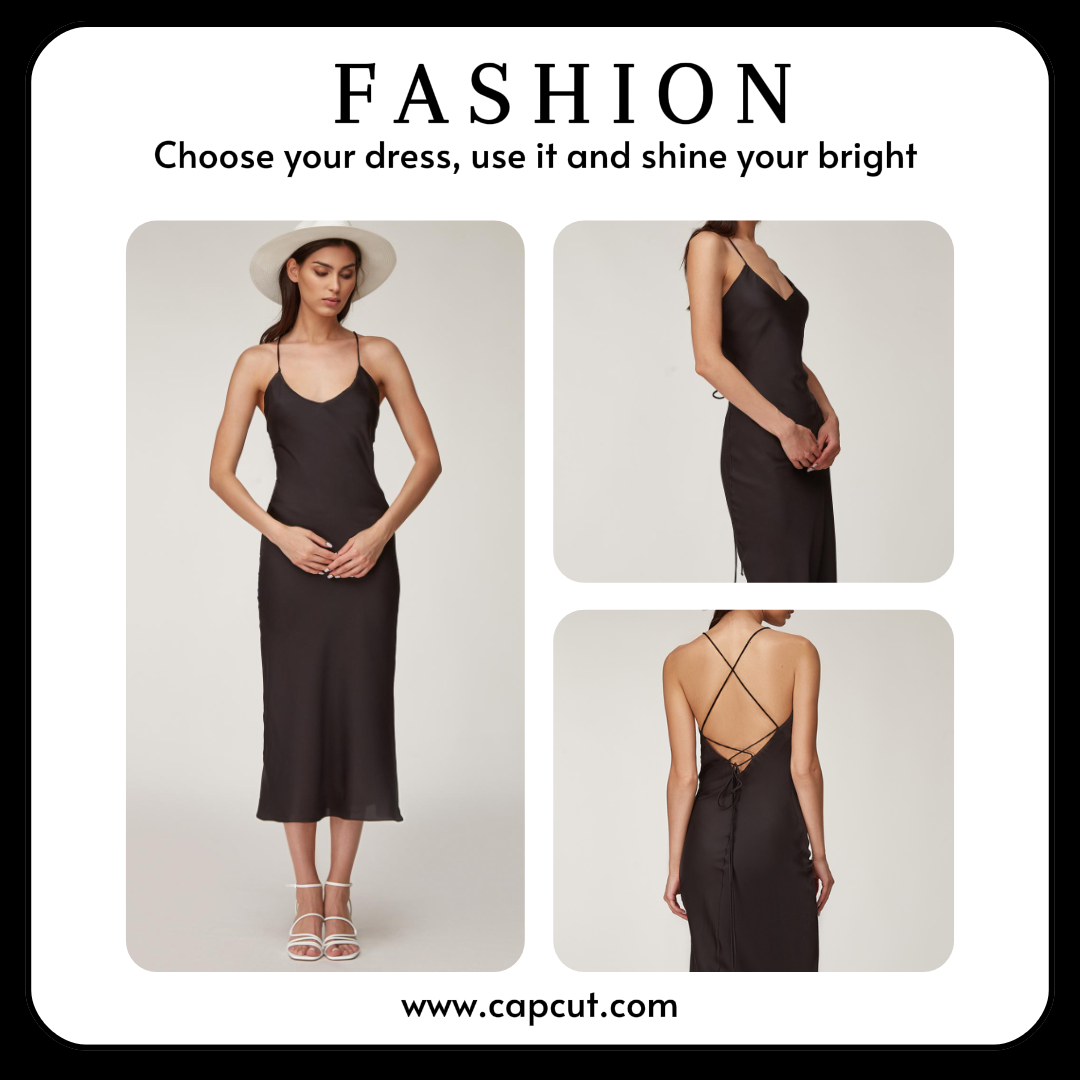 Moda Preto Vestido Instagram Post Preto Branco