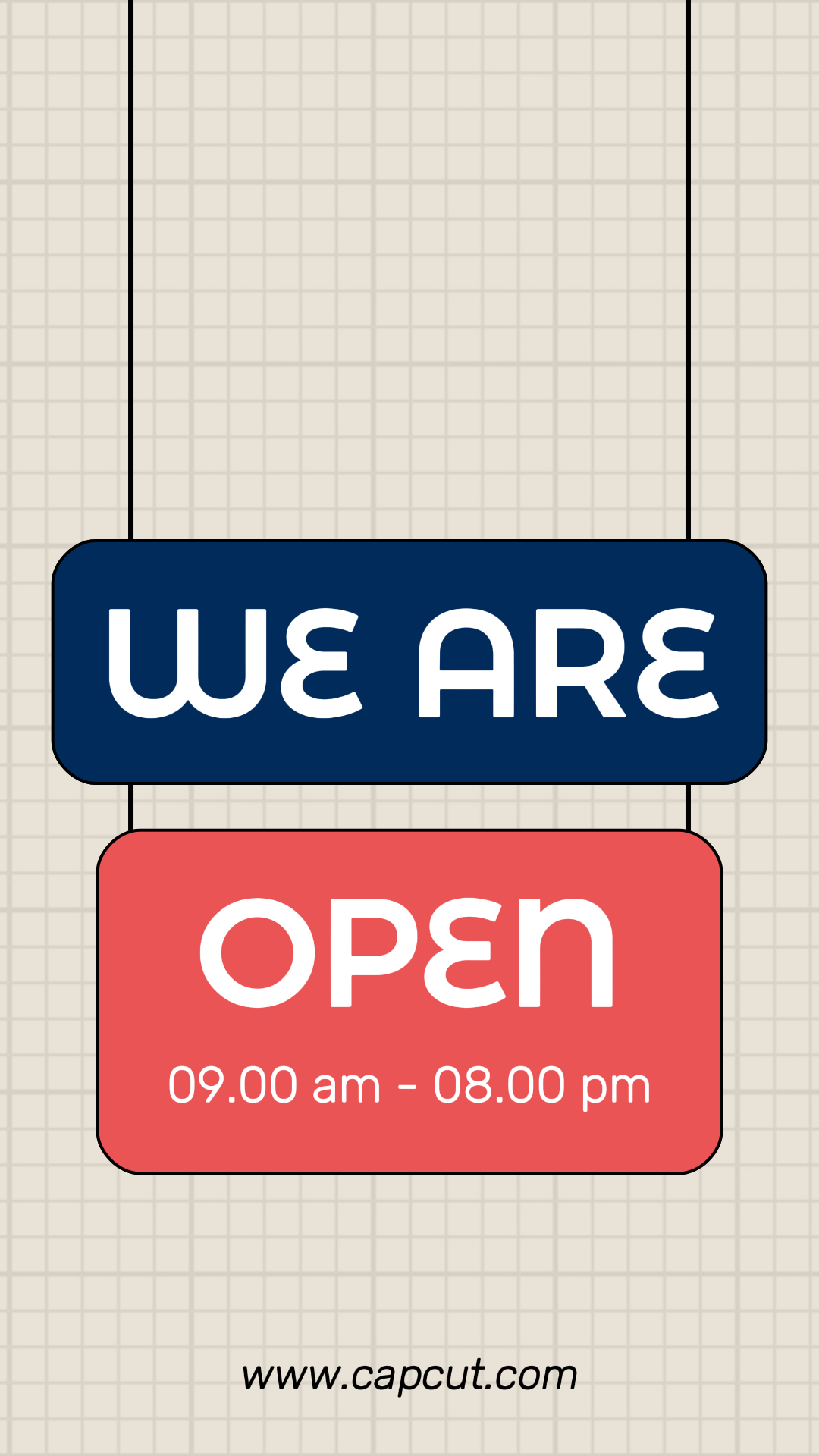 Business und Büro Kreatives Poster Instagram Story We Are Open Blau Rot