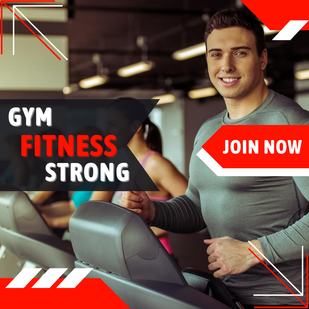 Poster Pemasaran Latihan & Kebugaran Instagram Post Gym Kebugaran Kuat