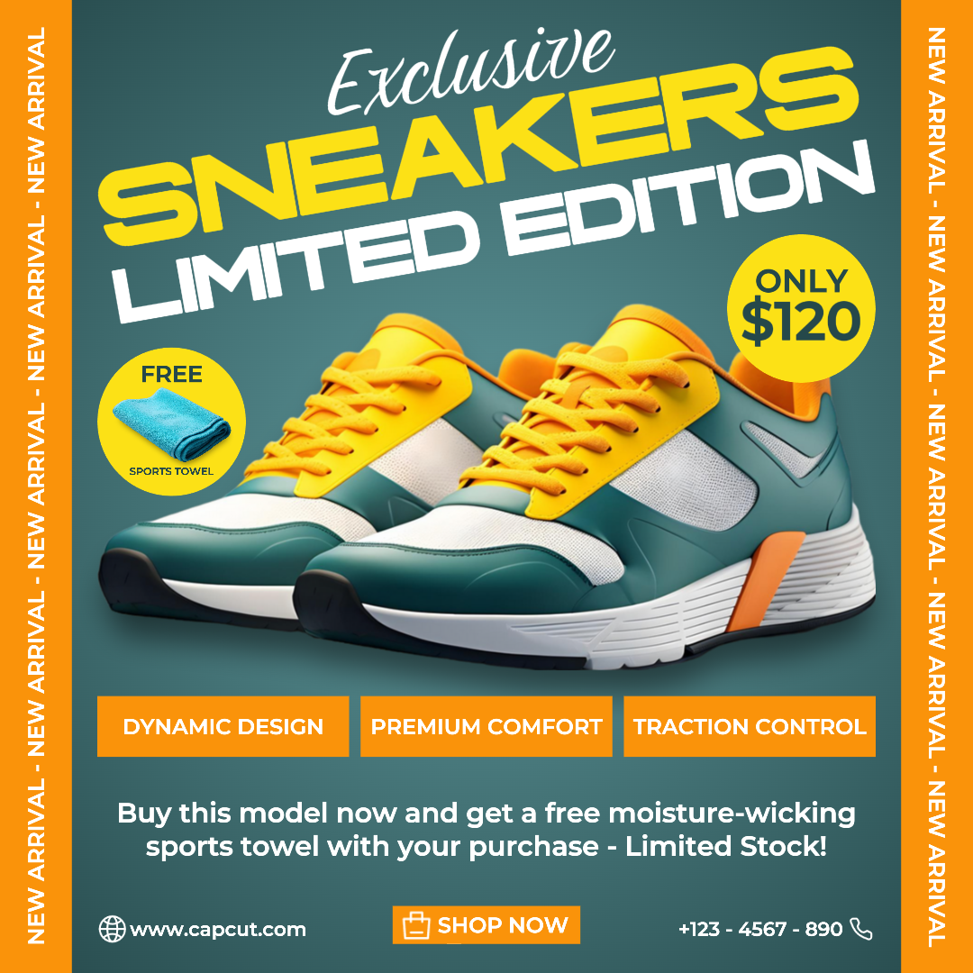 Marketing Poster New Arrival Shoes Product Display