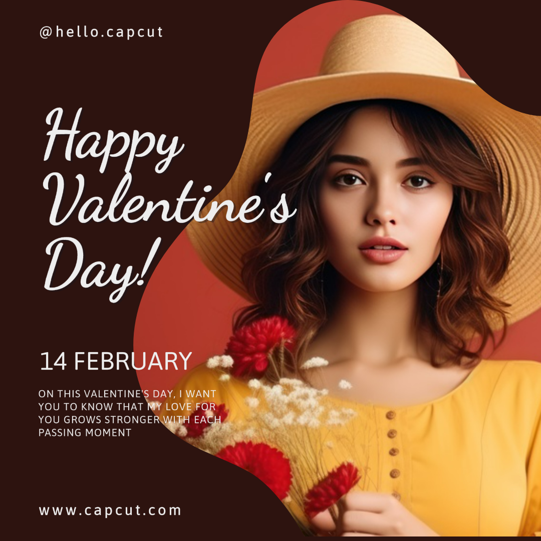 Valentinstag Nicht-Marketing-Wunschkarte Instagram Post mit Foto