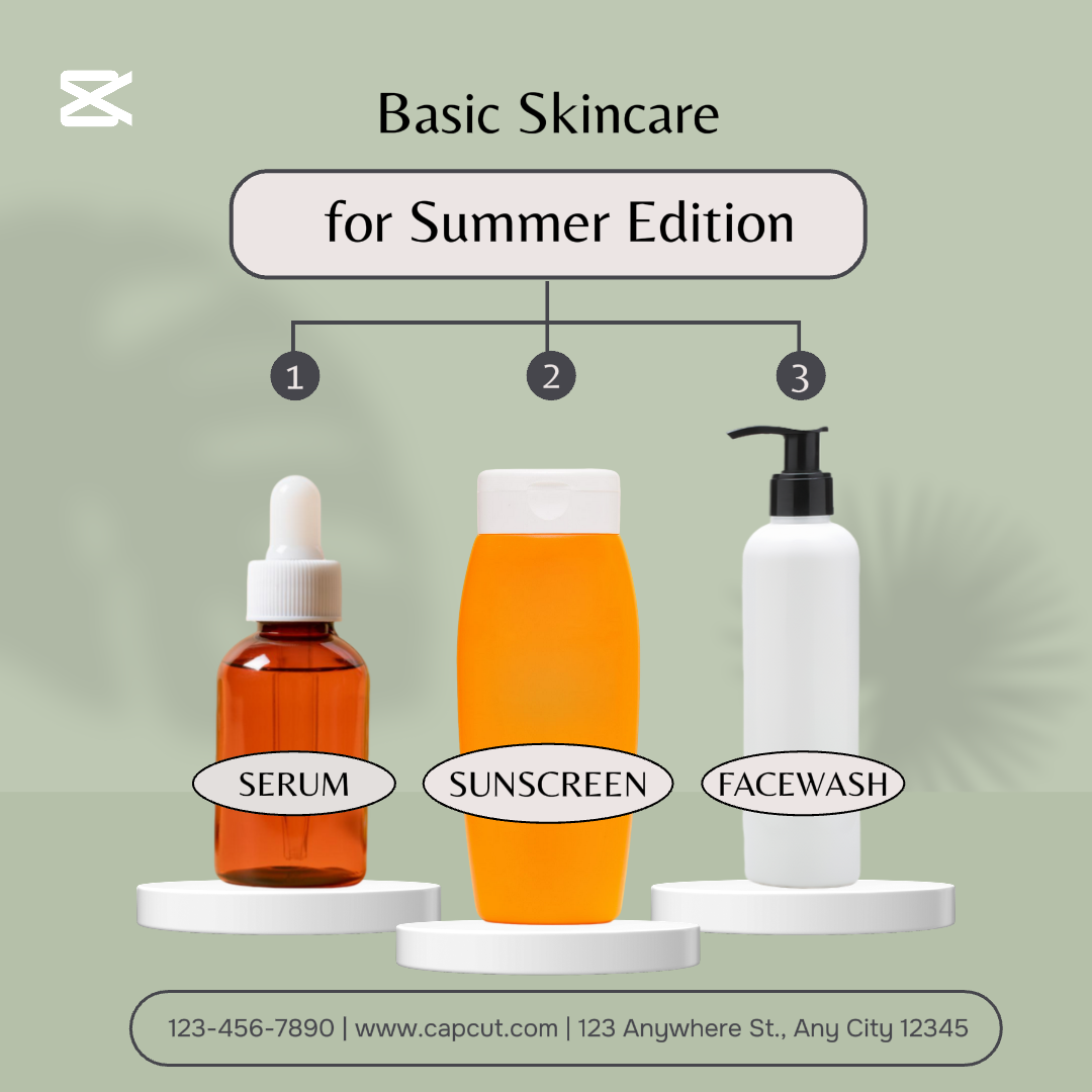 Basic Skincare for Summer Marketing Instagram Post Minimalist
