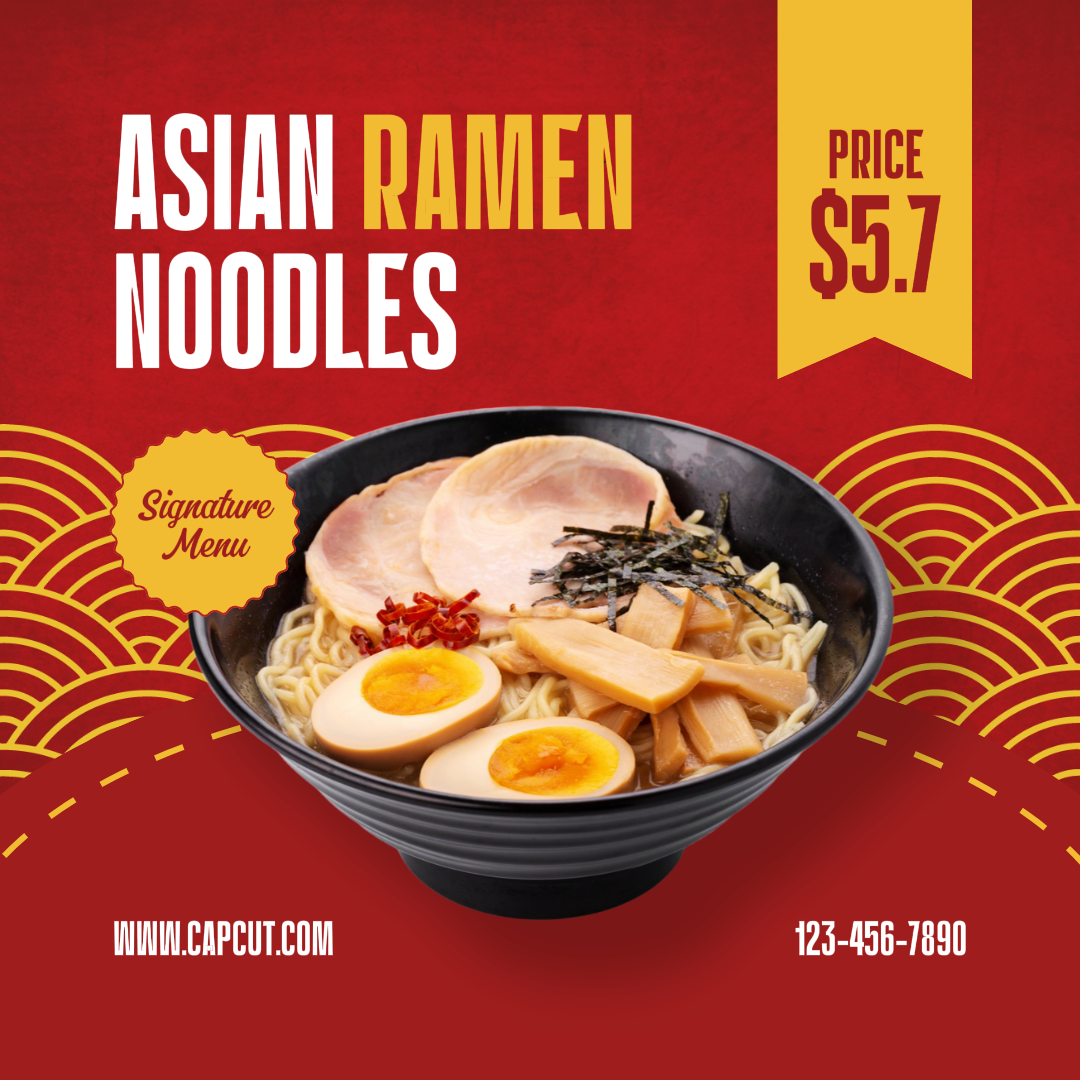 Ramen Signature Menu Instagram Post Merah