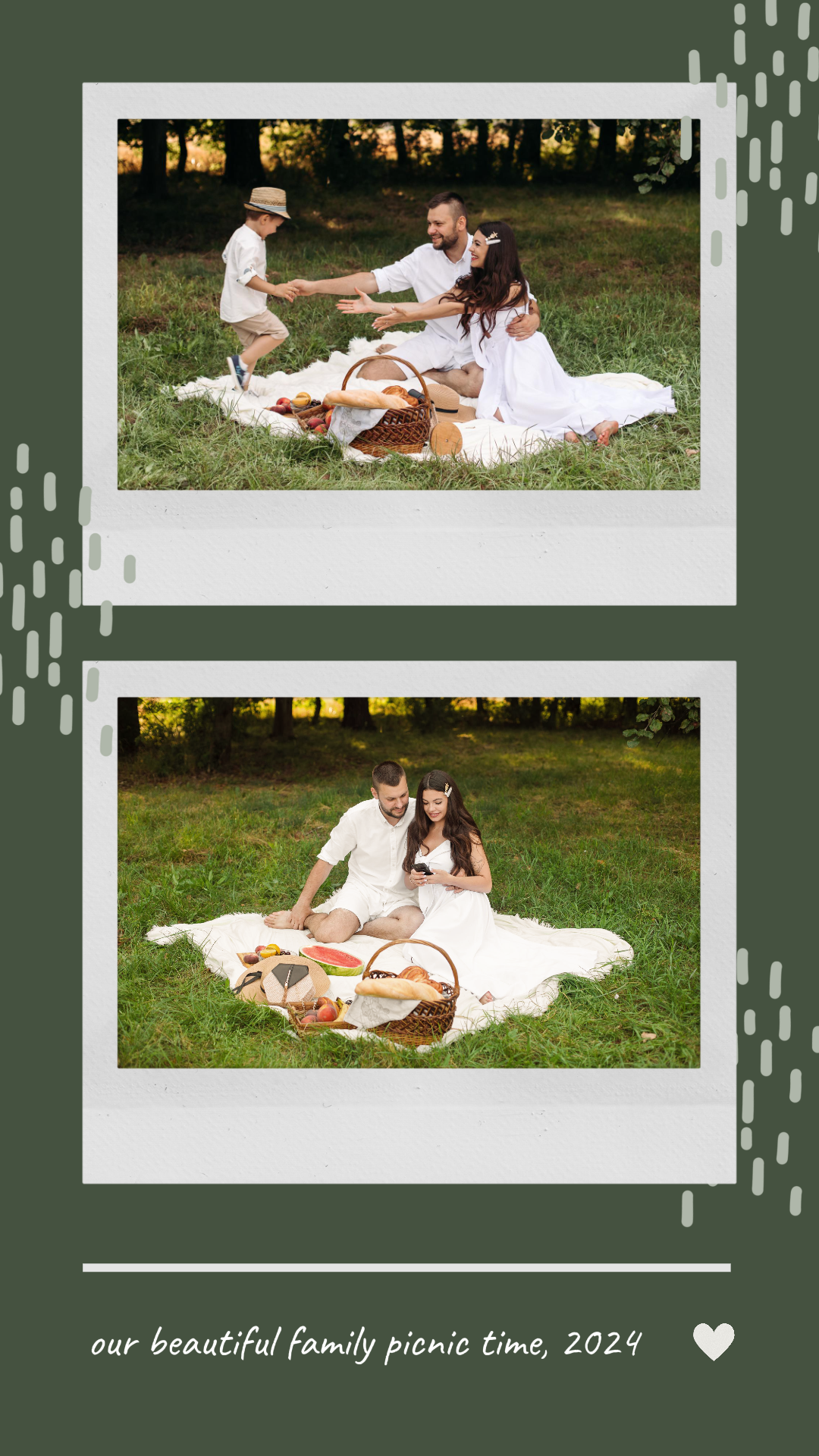 Minimalista colagem criativo pôster instagram história pessoal álbum de fotos verde