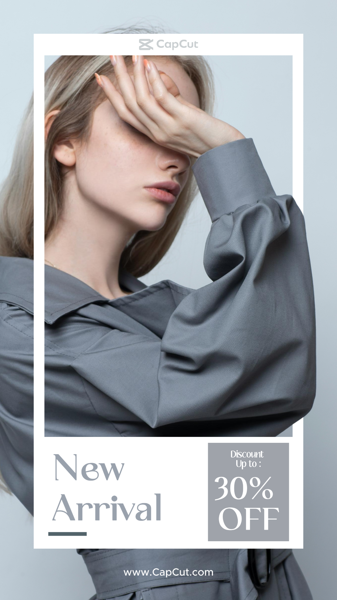 Affiche marketing de vêtements et de chaussures Instagram Story Minimalist Grey