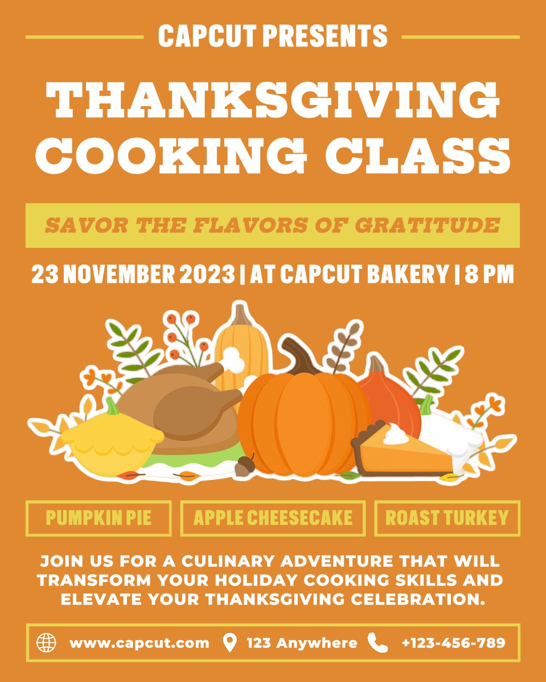 Potret IG Promosi Kelas Memasak Thanksgiving