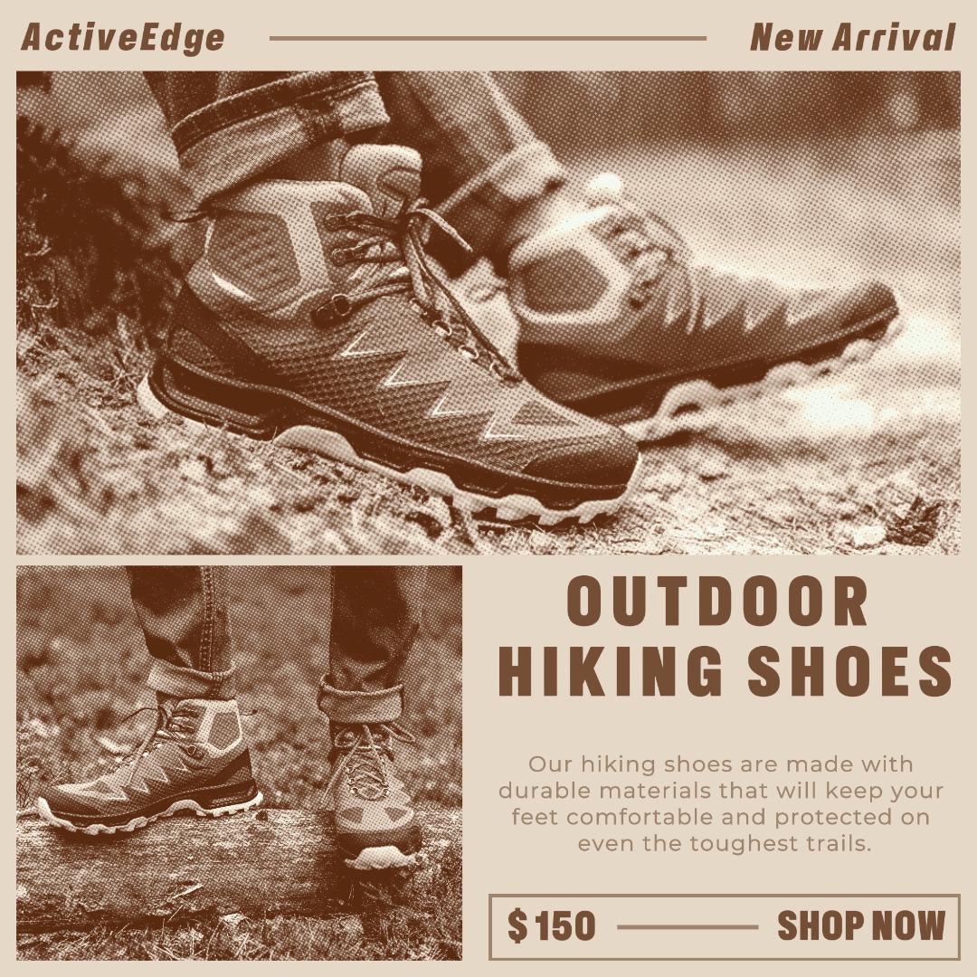 Men Hiking Shoes Product Display Instagram Post