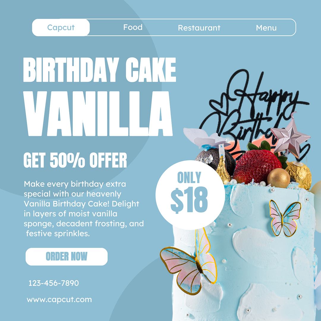 Promosi Kue Ulang Tahun Postingan Instagram Modern