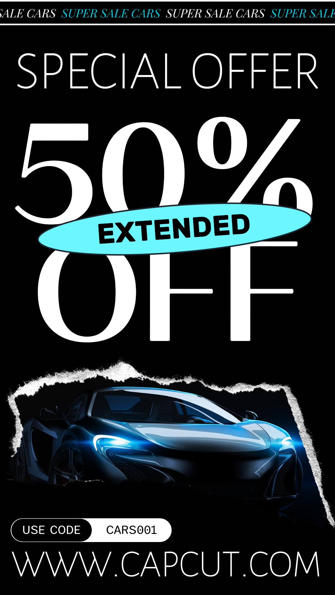 Autos Sonderangebot Code verwenden Instagram Story