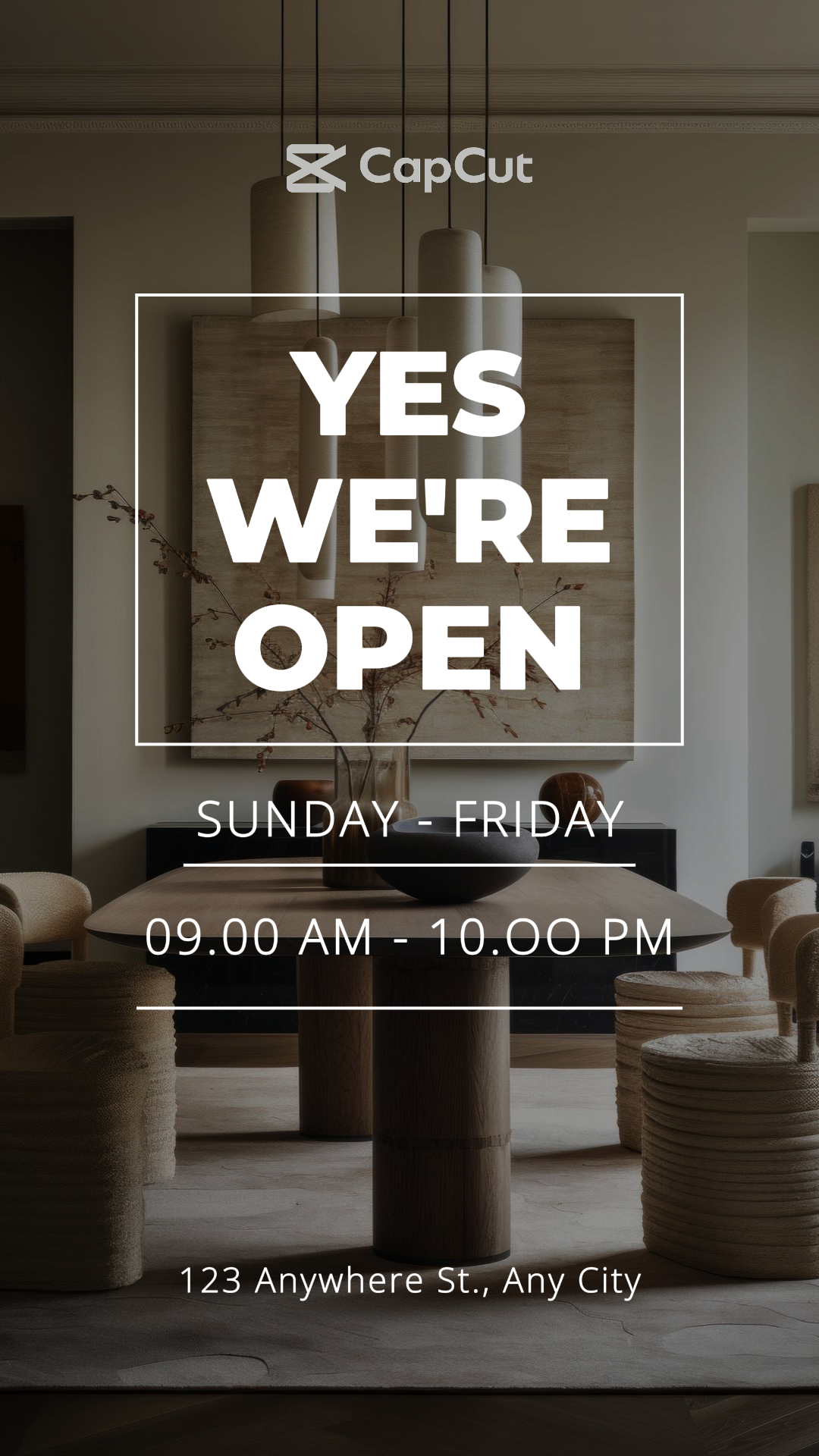 Business and office creative poster tiktok we are open black