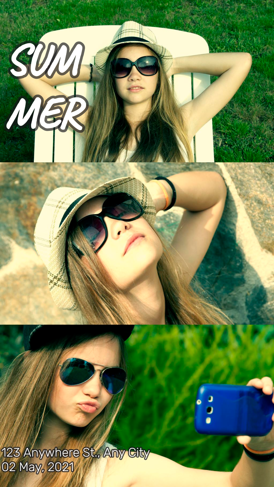 Cartel de marketing de collage minimalista Historia de Instagram Verde Beige