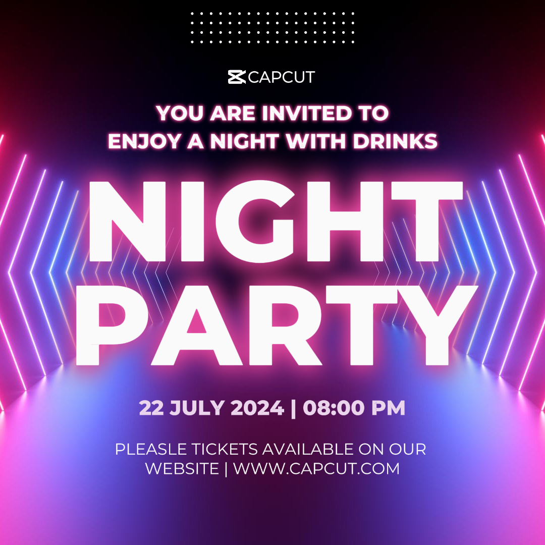 Entertainment Night Party Instagram Post Minimalist 