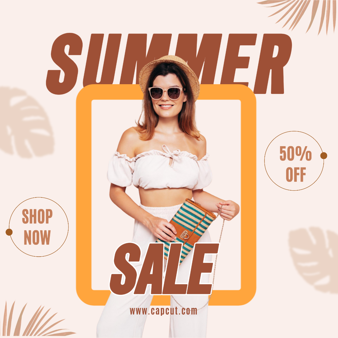Affiche marketing des soldes d'été post Instagram