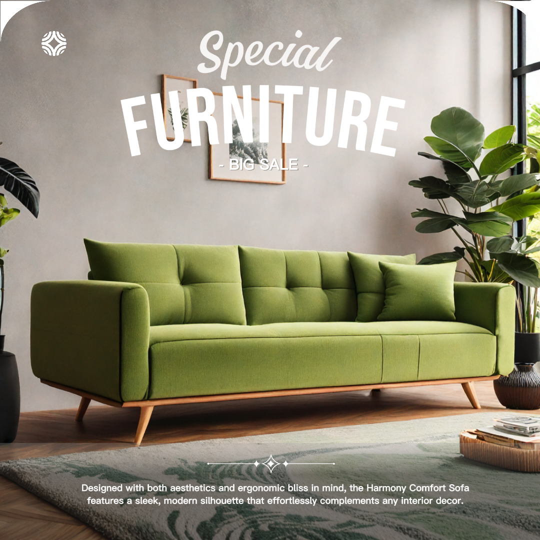 E-commerce Sofa Product Display Minimalist Green