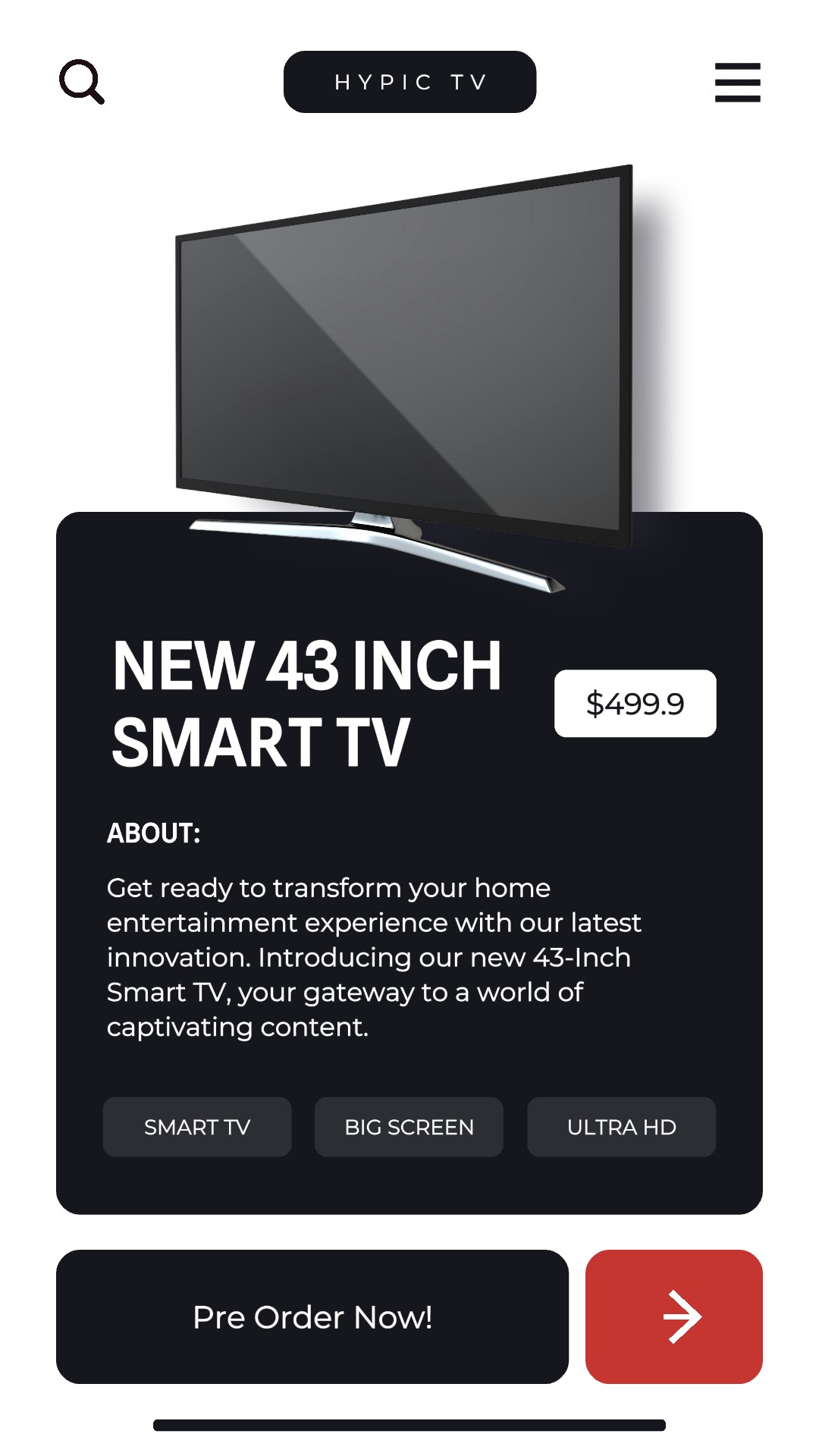 Nouvelle histoire Instagram de promotion Smart TV