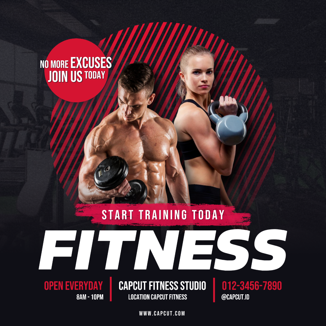 Workout and fitness - Marketing Poster Start Training Today Fitness Instagram Post