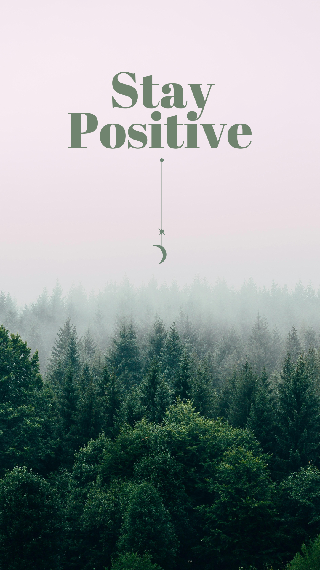 Wallpaper Kreatives Poster Wald bleibt positiv