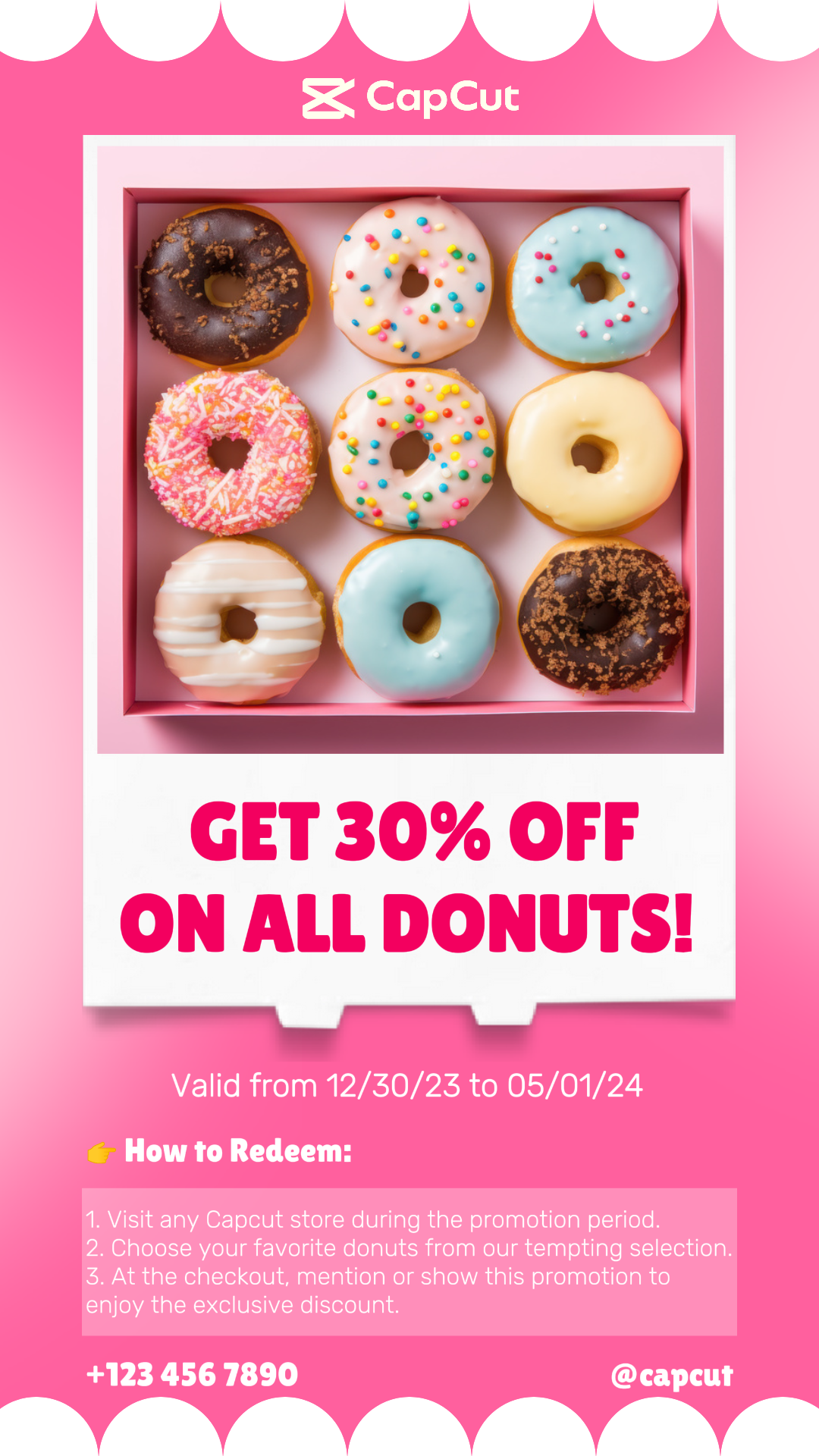 Comida Donut Voucher Desconto Promoção Instagram Story