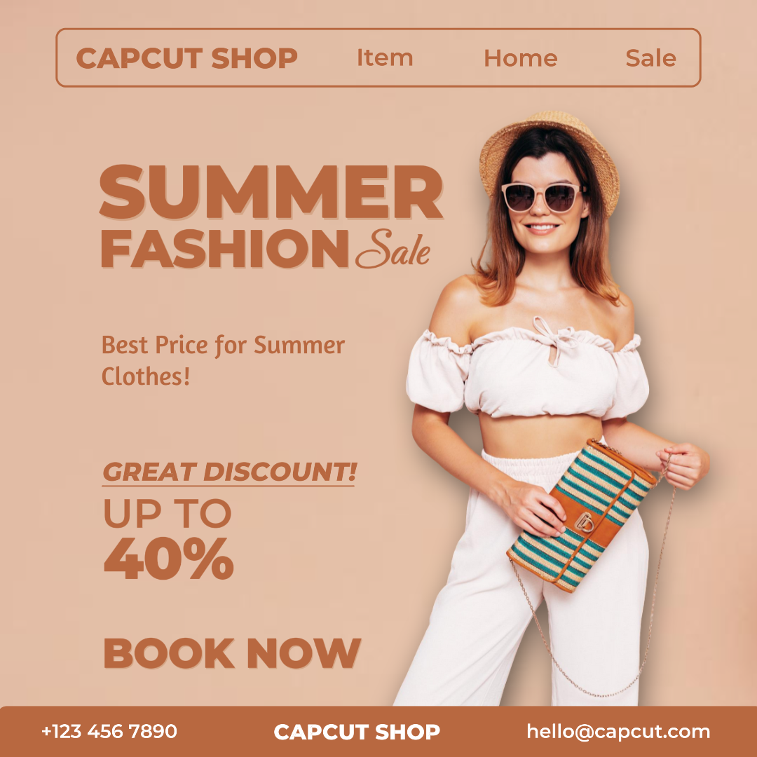 Cartel De Marketing De Ropa Publico En Instagram Marrón Estilo Moderno