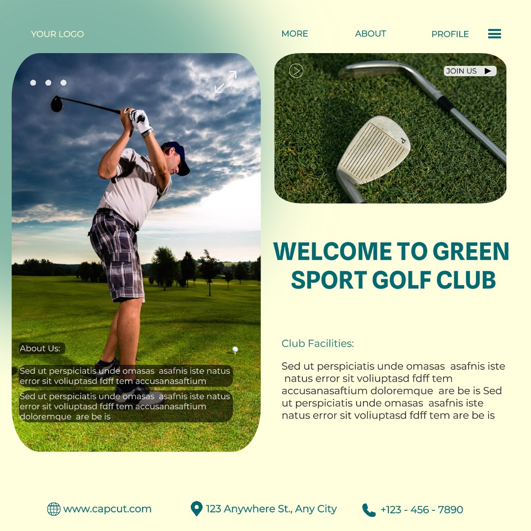green sport golf promotion instagram post