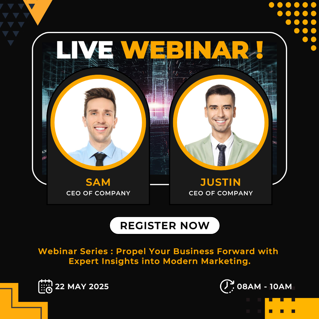 Pemasaran Poster Bisnis Webinar Live Webinar Pemasaran Digital Instagram Post Black