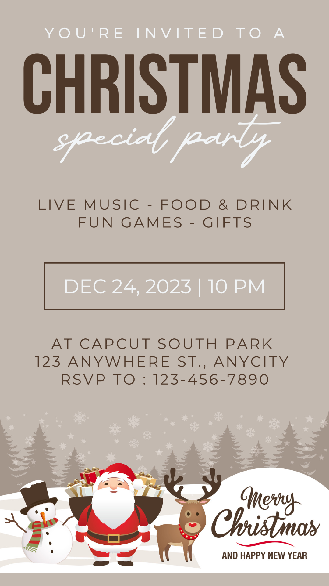 Carte d'invitation de fête de Noël TikTok