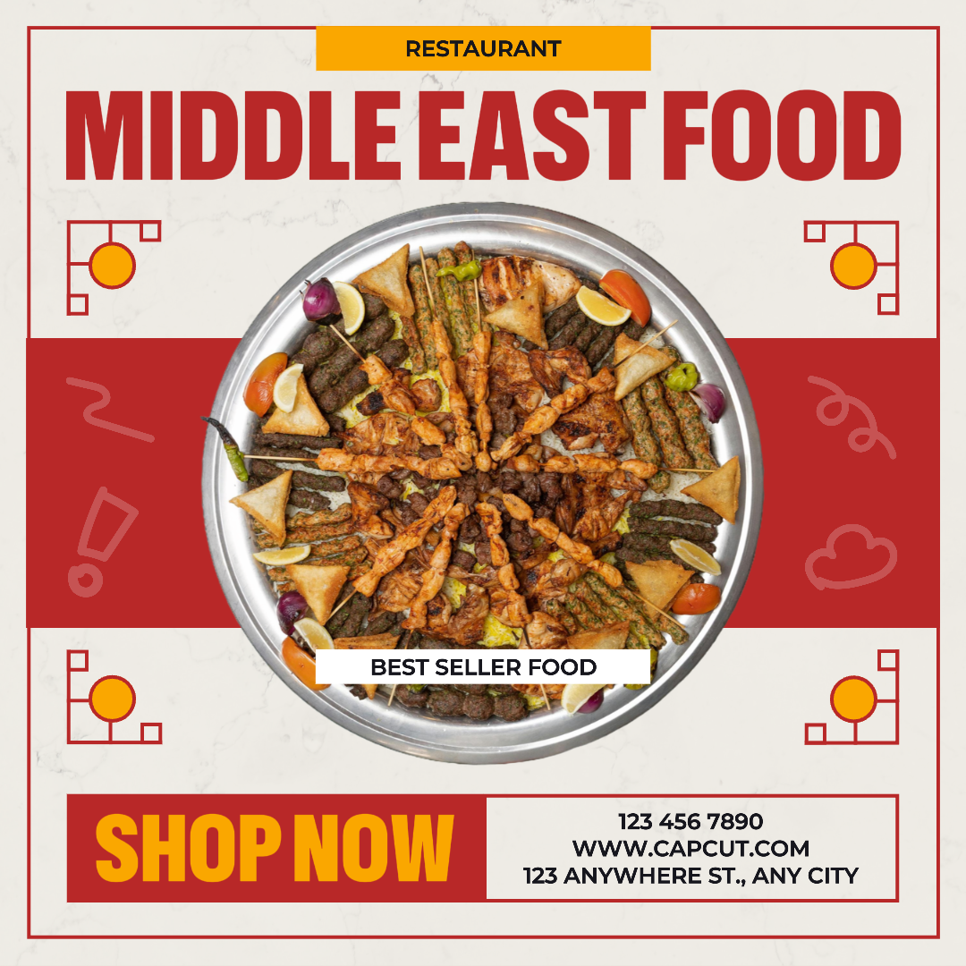 Middle East Food Kebab Restaurant Instagram Post
