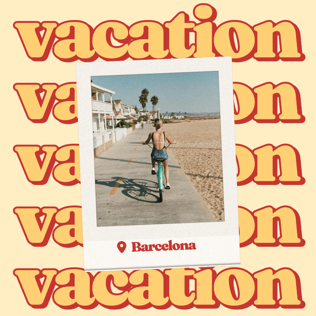 Affiche créative de voyage TikTok Barcelone Vacances