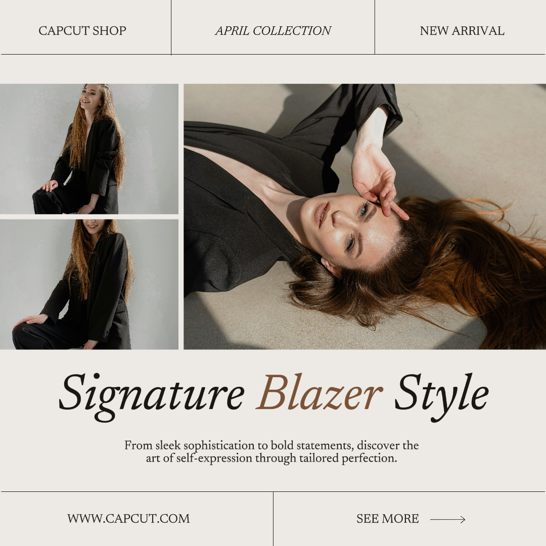 Clothing Marketing Poster Signature Blazer Modern Style