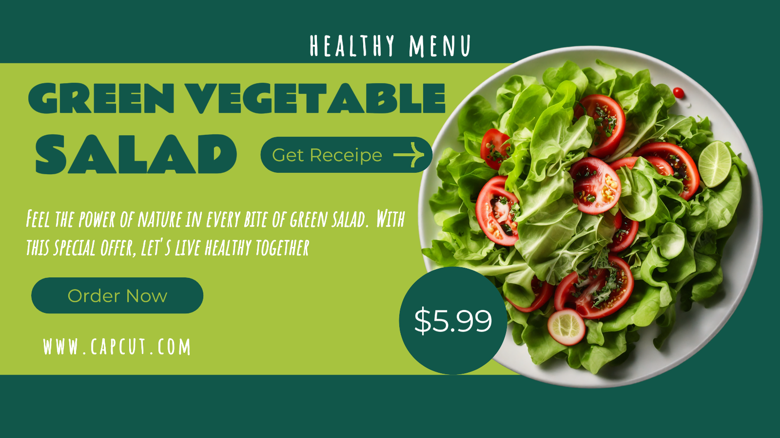 Nourriture et boissons Menu sain Salade Twitter Post 