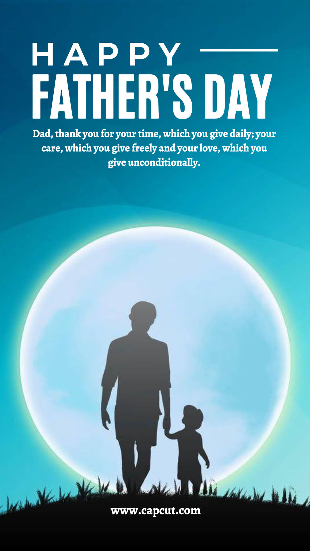 Hari Ayah Tiktok Minimalis Biru & Putih