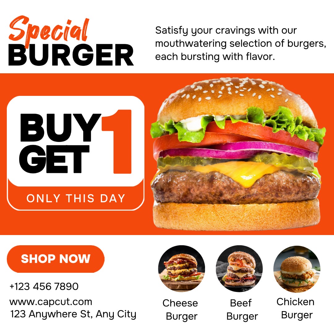 Spezieller Burger Buy One Get One Instagram Post