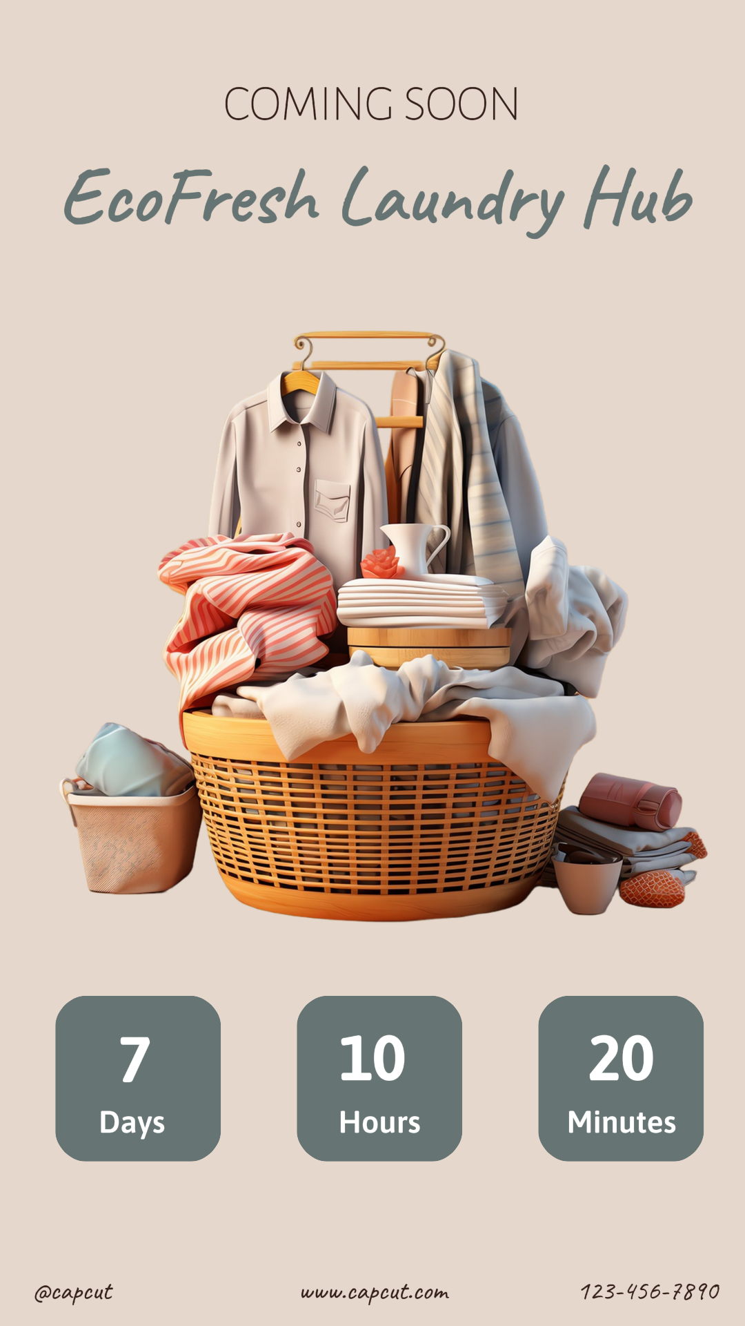 Life Service Laundry Service Countdown Opening Warm Orange