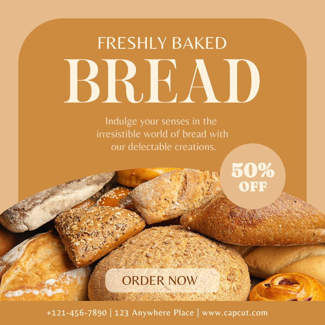 Pain fraîchement cuit Post Instagram