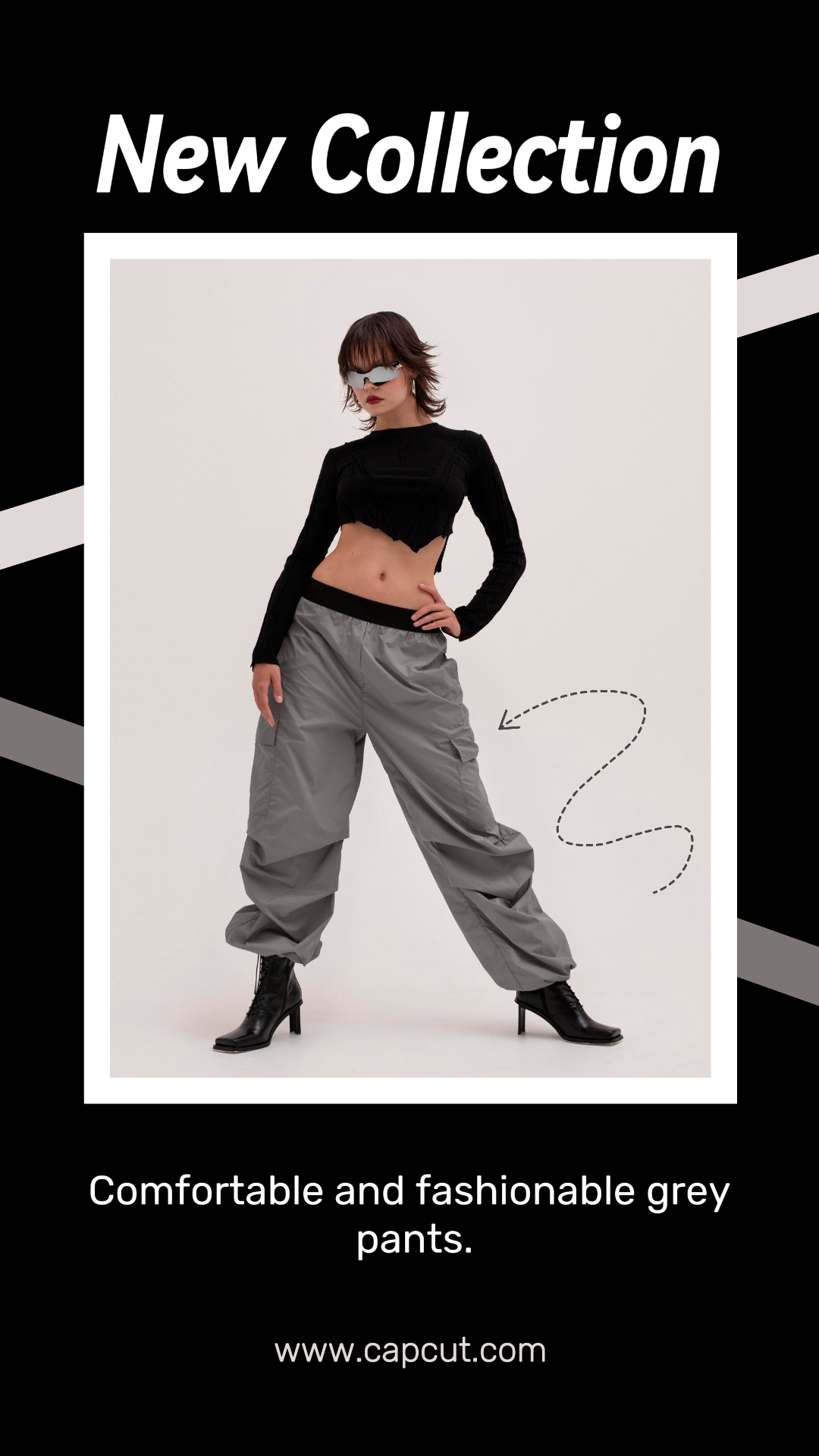 Vêtements et chaussures Pantalons Affiche marketing Instagram Story Noir