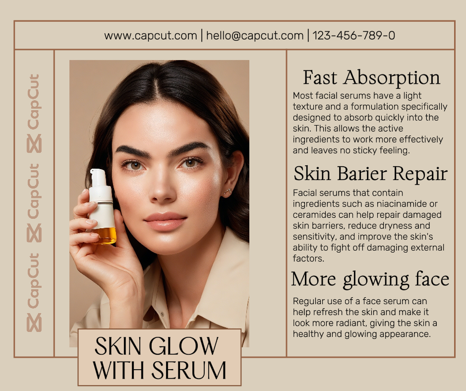 Soins de beauté Éclat de la peau avec sérum Facebook Post