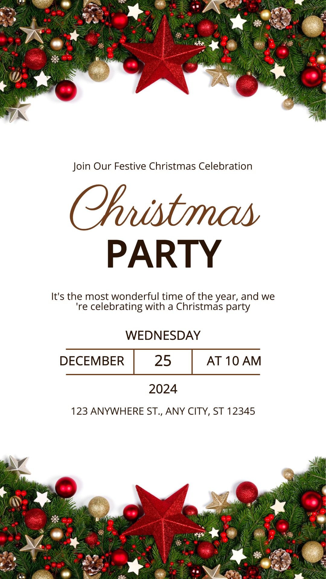 Invitation de fête de Noël Histoire Instagram